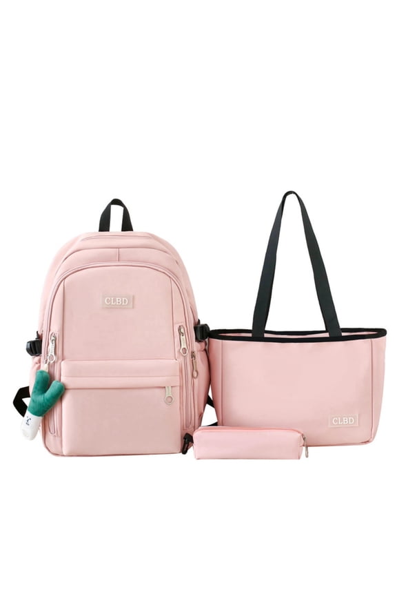 3-Piece Backpack Set with Free Charm – Large Capacity for Back to School