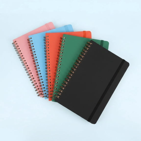 ZROVA 5 Pack Spiral Notebooks 5x7 Inch, 120 Pages Cute Small Notebooks Set with Strap, Assorted Morandi Colors (Pink, Orange, Green, Sky Blue, Black), Portable Coil Journal for School Office Note Tak