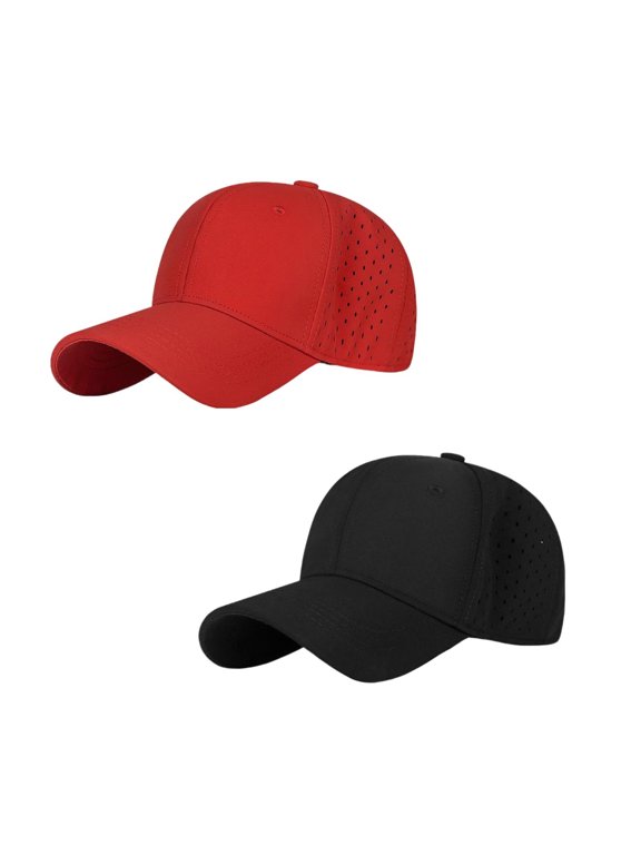 Classic Baseball Caps for Men Women, 2 Pack Breathable Golf Dad Hats, Adjustable Solid Color Soft Sports Caps, Casual Summer Headwear Set