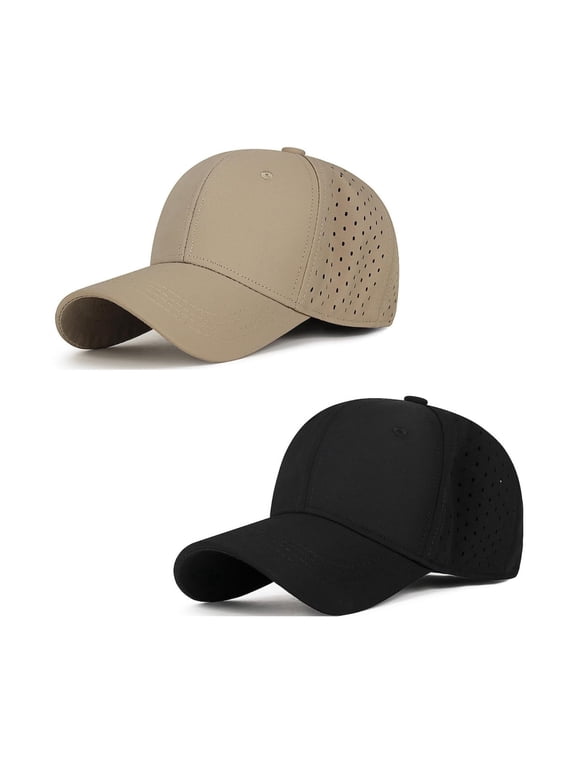 Classic Baseball Caps for Men Women, 2 Pack Breathable Golf Dad Hats, Adjustable Solid Color Soft Sports Caps, Casual Summer Headwear Set