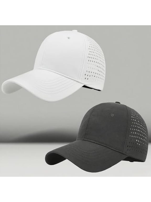 Classic Baseball Caps for Men Women, 2 Pack Breathable Golf Dad Hats, Adjustable Solid Color Soft Sports Caps, Casual Summer Headwear Set