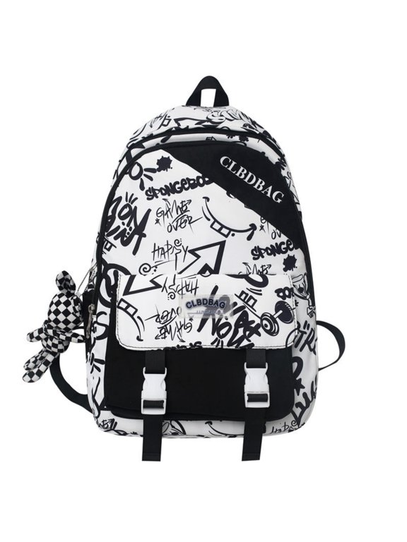 Cute Graffiti Oxford Fabric Backpack for Women Student, Japanese School Style