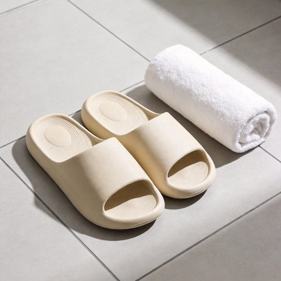 ZROVA EVA Couple Home Slippers 2-Pack - Soft Non-Slip Solid Color Minimalist Indoor Slippers for Men, Women, Family