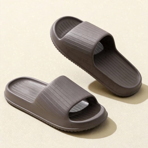 ZROVA EVA Couples Indoor Slippers 2-Pack - Solid Color One-Strap Non-Slip Breathable Comfort Slippers for Men & Women