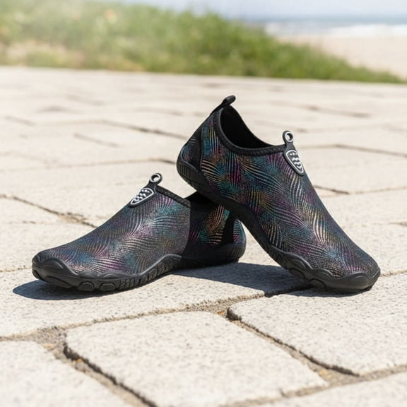 ZROVA Gold Gradient Water Shoes, Quick Dry Barefoot Aqua Socks for Beach, Swimming, Yoga, Fitness, Snorkeling, Fishing for Men Women