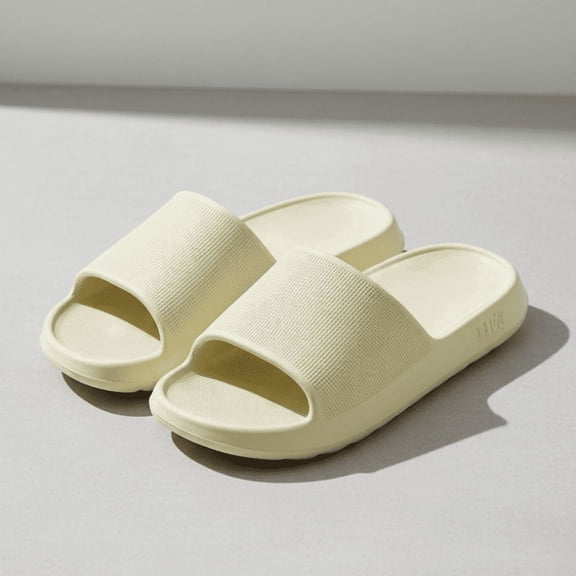 ZROVA Indoor Couples Slippers 2-Pack - Solid Color EVA Soft Sole One-Strap Non-Slip Breathable Slippers