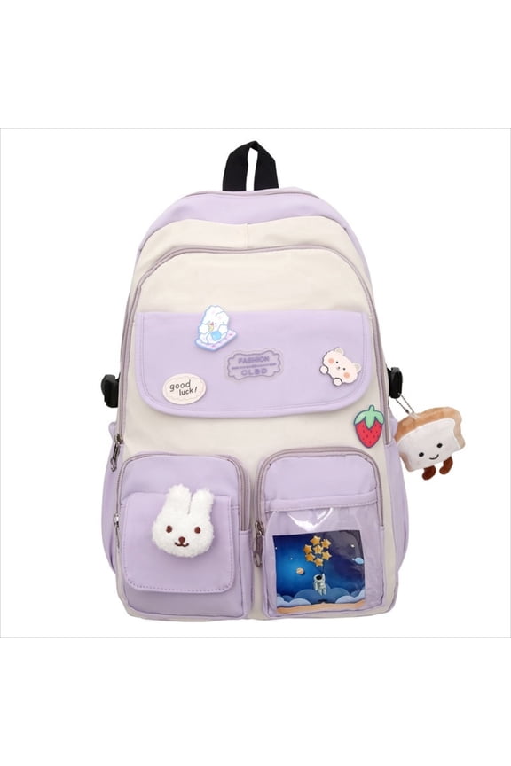 Kawaii Cute Backpack 12.2"x6.7"x17.3" Nylon Lightweight for School