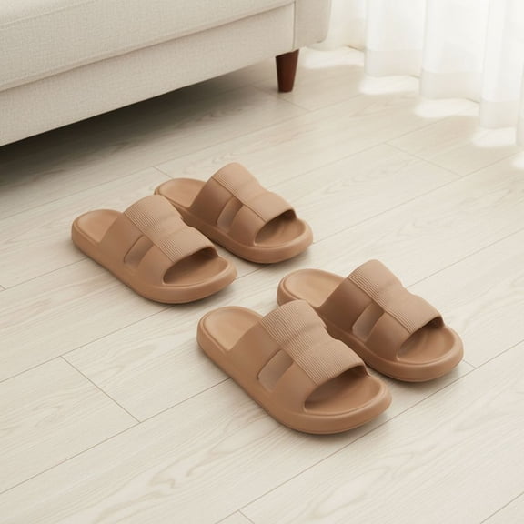 ZROVA Men's 2-Pack Outdoor & Indoor Slippers - Soft Sole Anti-Slip Thick Design, Loose Open-Toe Slides for Home & Casual Wear