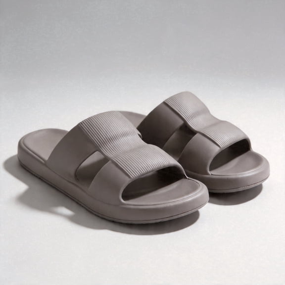 ZROVA Men's 2-Pack Outdoor & Indoor Slippers - Soft Sole Anti-Slip Thick Design, Loose Open-Toe Slides for Home & Casual Wear