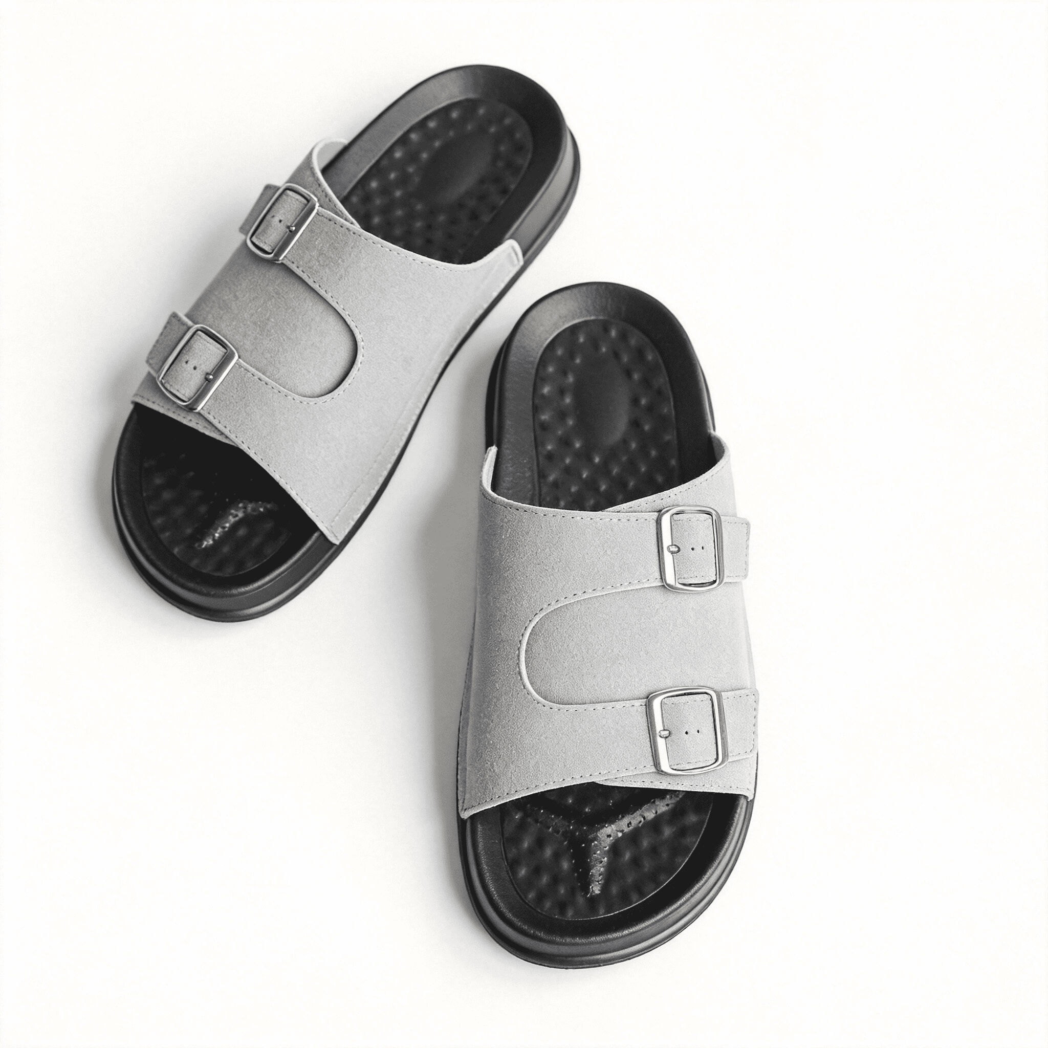 ZROVA Men's Double Buckle Slide Sandals Non-Slip Thick Sole EVA for Outdoor