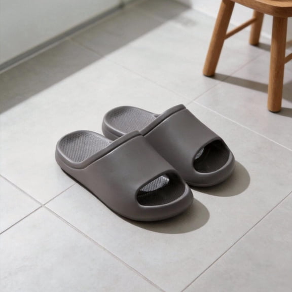 ZROVA Non Slip One Piece Couple Slippers 2-Pack - Lightweight Classic Simple Indoor Outdoor Comfortable House Slippers for Men Women