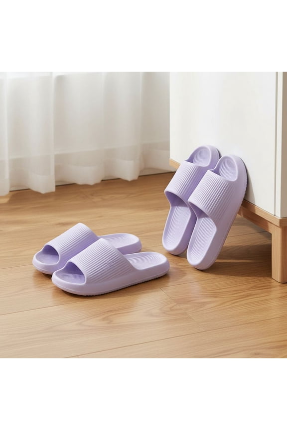 Soft EVA Slide Slippers 2-Pack for Couples, Non-Slip Lightweight Open Toe Sandals for Indoor, Bathroom, Shower, Beach & Outdoor Use, Quick-Dry Comfort House Shoes