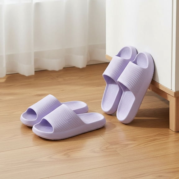 ZROVA Soft EVA Slide Slippers 2-Pack for Couples, Non-Slip Lightweight Open Toe Sandals for Indoor, Bathroom, Shower, Beach & Outdoor Use, Quick-Dry Comfort House Shoes