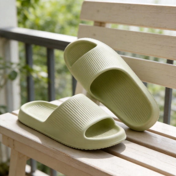 ZROVA Soft EVA Slide Slippers 2-Pack for Couples, Non-Slip Lightweight Open Toe Sandals for Indoor, Bathroom, Shower, Beach & Outdoor Use, Quick-Dry Comfort House Shoes