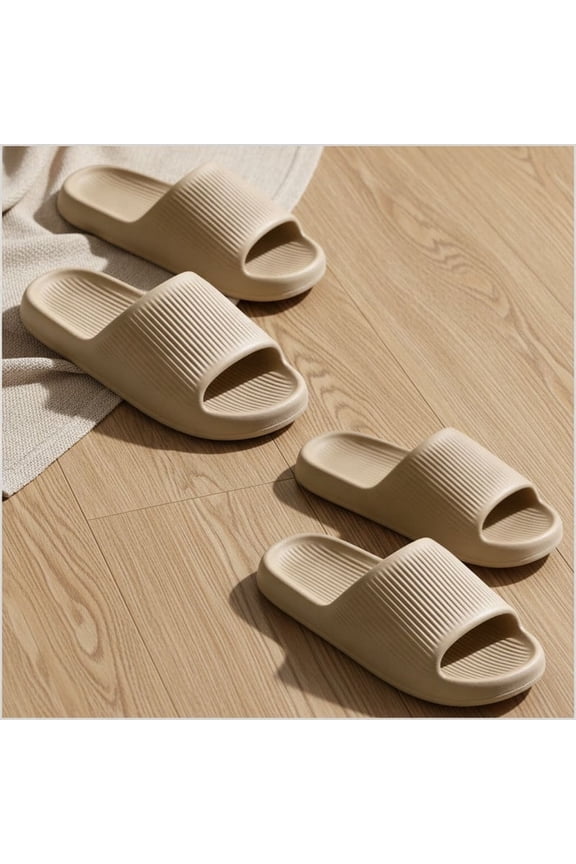 Soft EVA Slide Slippers 2-Pack for Couples, Non-Slip Lightweight Open Toe Sandals for Indoor, Bathroom, Shower, Beach & Outdoor Use, Quick-Dry Comfort House Shoes