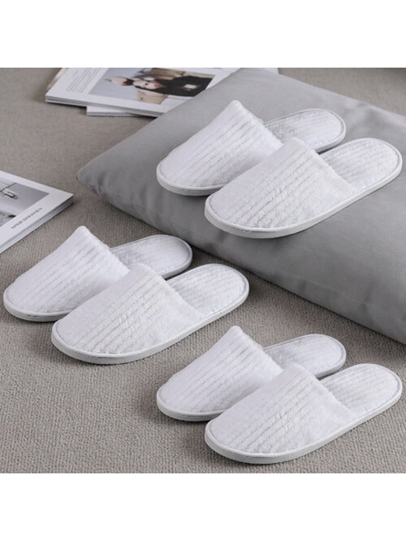 Unisex EVA Thin Sole Slippers, Anti-Slip Coral Fleece, Machine Washable, 3 Pairs for Home, Hotel, Guest Use