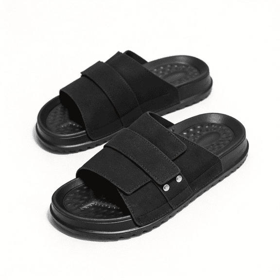 ZROVA Unisex Slide Sandals Double Buckle Non-Slip Thick EVA Sole for Summer