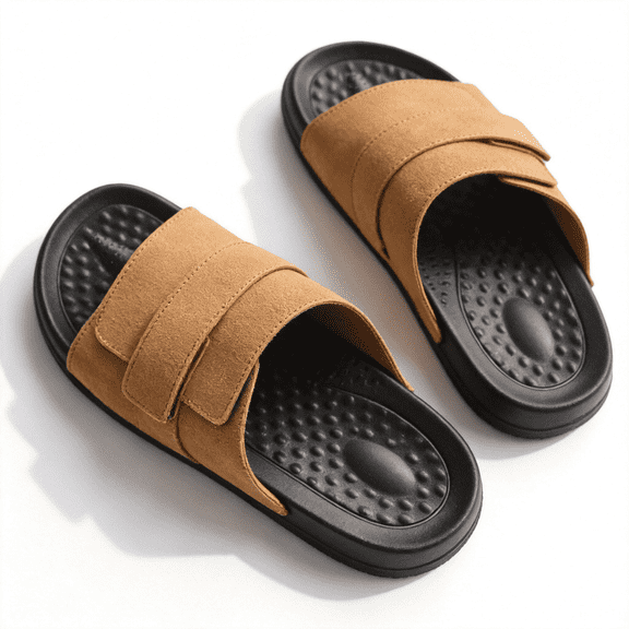 ZROVA Unisex Slide Sandals Double Buckle Non-Slip Thick EVA Sole for Summer