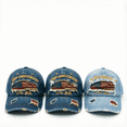 thumbnail image 1 of ZROVA Vintage USA 250th Anniversary Hats 3 Pack - 1776-2026 Distressed Baseball Caps with Embroidered Flag, Washed Denim Dad Hats, 1 of 8