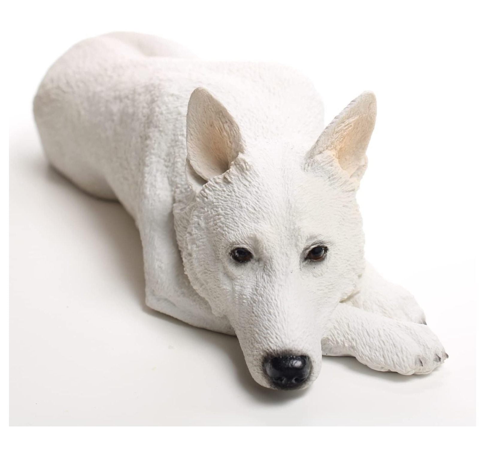 White Resin German Shepherd Dog Figurine