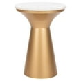 thumbnail image 1 of ZRQarq Home Mila White Marble and Brass Pedestal End Table, 1 of 3
