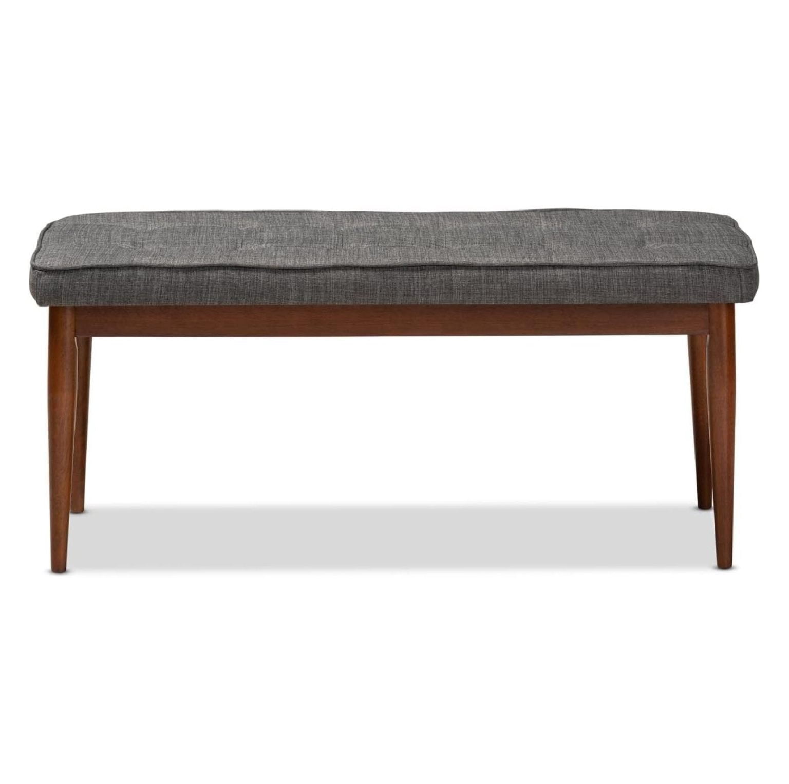 ZRQarq Itami Upholstered Wood Bench in Dark Gray and Medium Oak ...