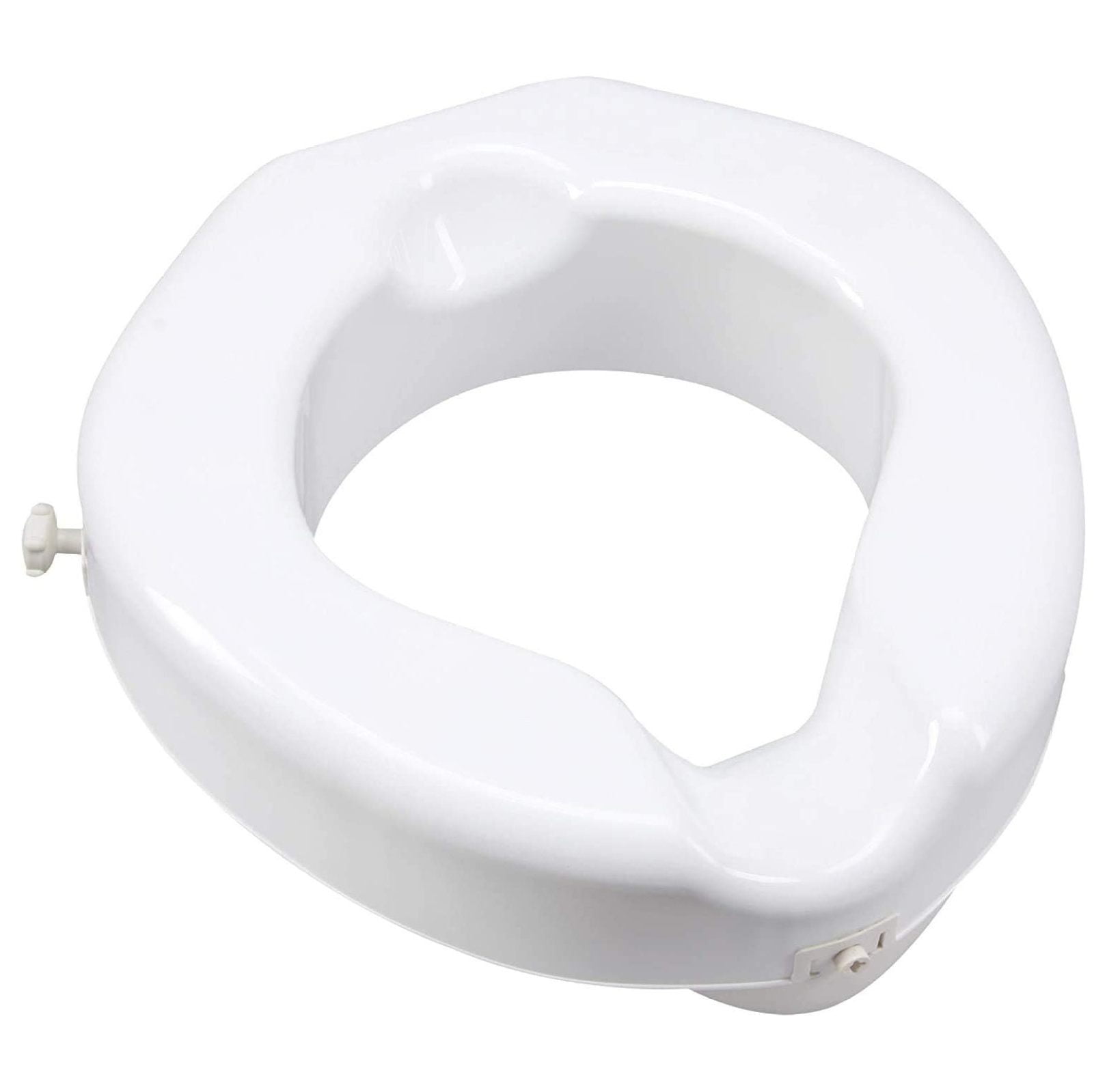 ZRQarq Raised Toilet Seat with Extra Wide Opening - Toilet Seat Riser and Handicap Toilet Seat, White, 1 Count