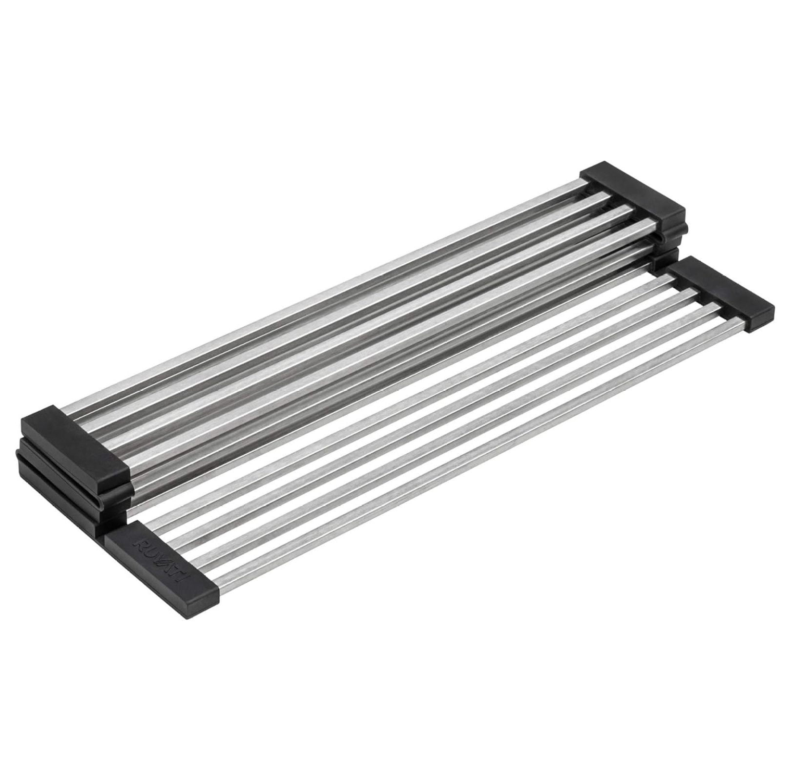 Stainless Steel Foldable Dish Drying Rack with Silicone Frame