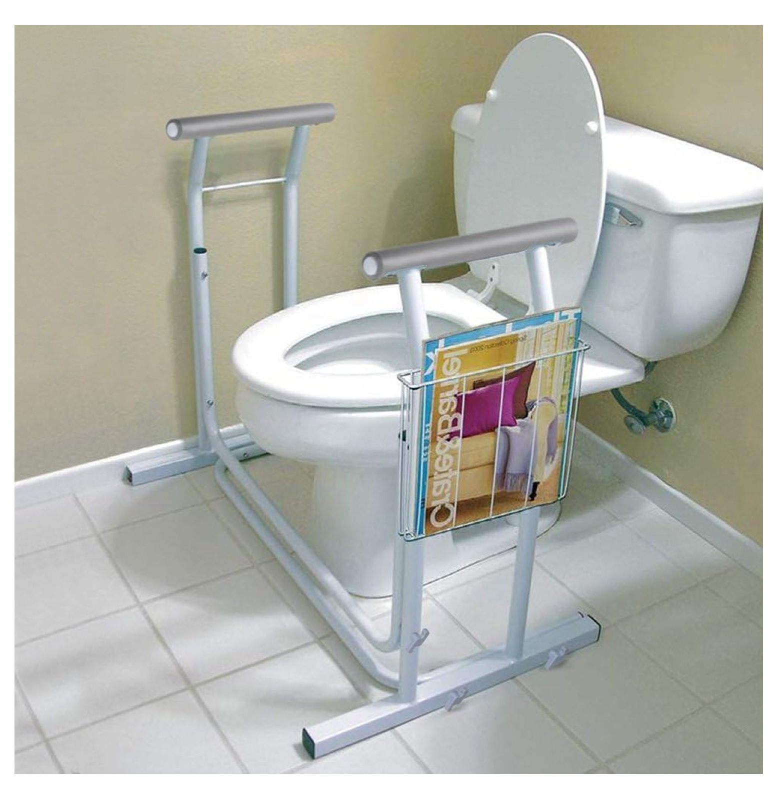 ZRQarq Stand Alone Toilet Safety Frame 27.6" Height Rail Grab Bar