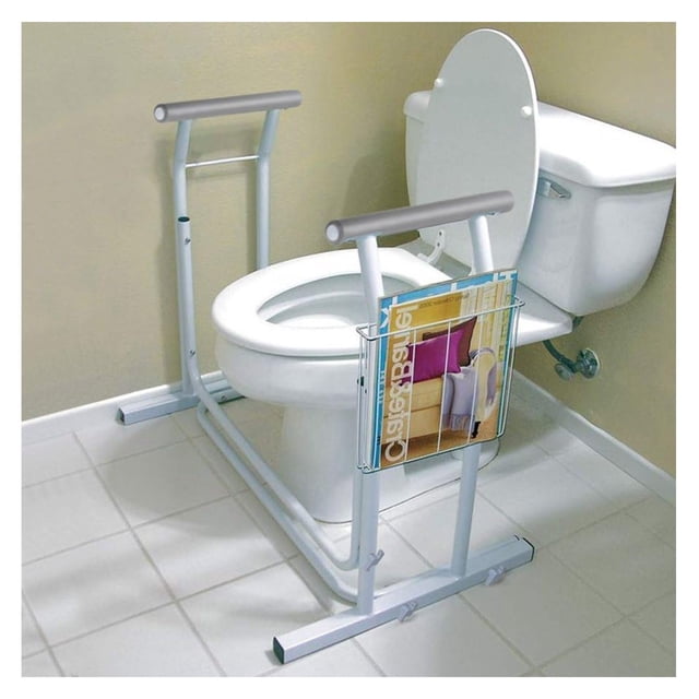 ZRQarq Stand Alone Toilet Safety Frame 27.6" Height Rail Grab Bar