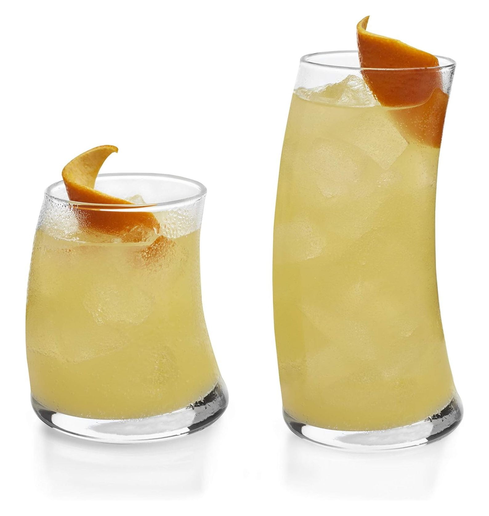 Libbey Swerve 16-Piece Curved Glass Tumbler and Rocks Set