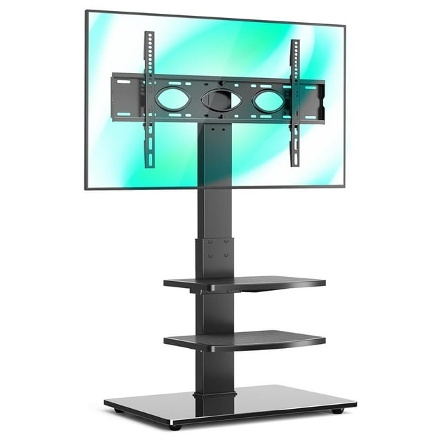 ZRQarq Tall Swivel Floor TV Stand with 3 Shelves TV Stand Mount for ...