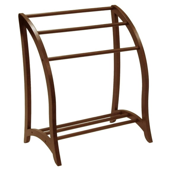 ZRQarq Wood Quilt Rack With 3 Rungs, Antique Walnut (94036)