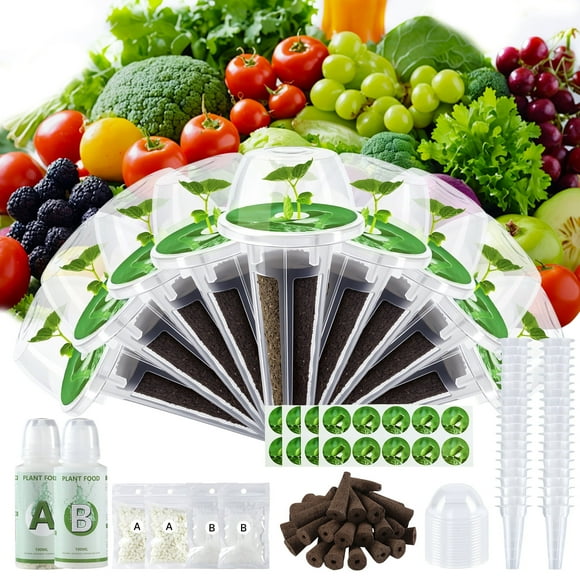 UNTIMATY 166pcs Hydroponic Pods Kit Grow Anything with Grow Sponges, Baskets, Domes, Labels, Compatible with All Hydroponics Brands