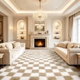 thumbnail image 1 of ZRSDIXK 8'x10' Area Rugs for Living Room, Large Shag Fluffy Rug Checkered Carpet, Beige & White, 1 of 12
