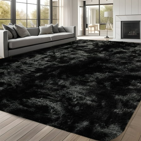 UNTIMATY Area Rug, 8' x 10' Soft Fluffy Area Rugs for Living Room Bedroom Kids Room Decor Carpet, Black