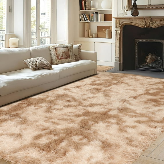 UNTIMATY Area Rug, 8' x 10' Soft Fluffy Area Rugs for Living Room Bedroom Kids Room Decor Carpet, Light Brown/Camel