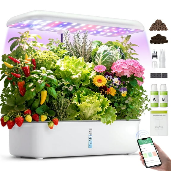 UNTIMATY 14 Pods Hydroponic Growing System Herb Garden Kit Indoor 5L Large Tank Plant Germination Kit with Grow Lights, Quiet Pump, Auto Timer (Seeds Not Included ﻿)
