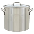 thumbnail image 1 of ZRuEzyX 1440 40-qt Stainless Stockpot Features Heavy Duty Welded Handles for Secure Handling Domed Lid Perfect For Large Batch Cooking of Soups Stews Chili and Gumbo, 1 of 4