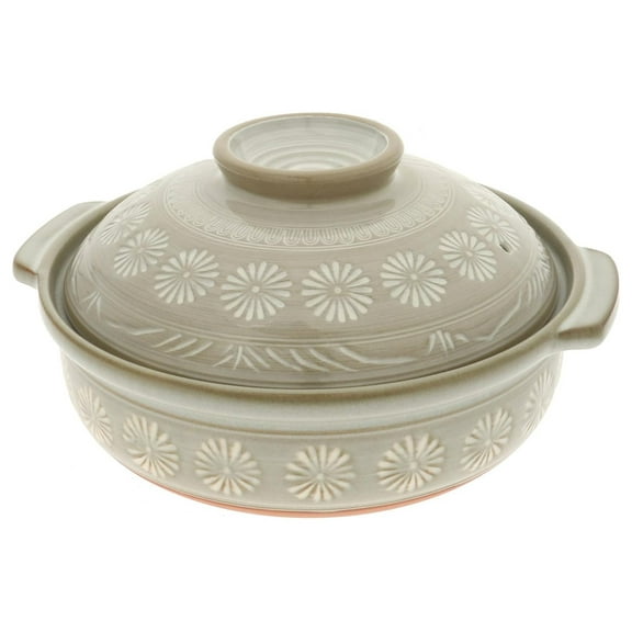 ZRuEzyX Donabe Japanese Hot Pot, Large, Gray