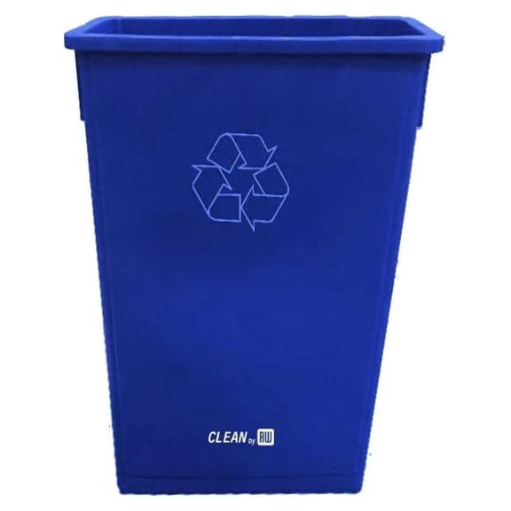ZRuEzyX RW Clean 23 Gallon Trash Can 1 Slim Trash Bin - Lid Sold Separately Blue Plastic Waste Basket Heavy-Duty Slim Design For Bathroom Kitchen Outdoor Waste