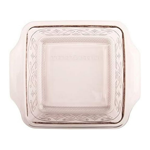 ZRuEzyX Square Baking Dish - Glass - 8 x 8 - Embossed - Rose
