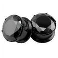 thumbnail image 1 of ZS 1 Pair Black Crystal Ear Plug Tunnels Stainless Steel Ear Gauge Expander Stretcher Body Piercing 0g 00g, 1 of 5