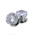 thumbnail image 1 of ZS 1 Pair Sparkly Crystal Ear Plug Tunnels Stainless Steel Ear Gauge Expander Stretcher Body Piercing 0g 00g, 1 of 6