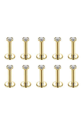 10Pcs/Set Lip Labret Rings Piercing Zircon Monroe Medusa Piercing Helix Conch Cartilage Piercing Earrings