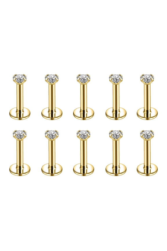 10Pcs/Set Lip Labret Rings Piercing Zircon Monroe Medusa Piercing Helix Conch Cartilage Piercing Earrings