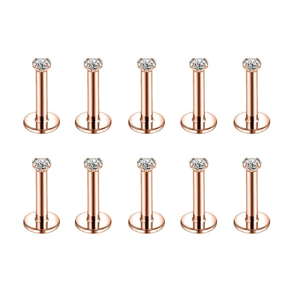 ZS 10Pcs/Set Lip Labret Rings Piercing Zircon Monroe Medusa Piercing Helix Conch Cartilage Piercing Earrings