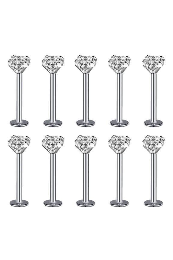10Pcs/Set Lip Labret Rings Piercing Zircon Monroe Medusa Piercing Helix Conch Cartilage Piercing Earrings