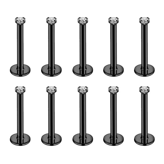 ZS 10Pcs/Set Lip Labret Rings Piercing Zircon Monroe Medusa Piercing Helix Conch Cartilage Piercing Earrings