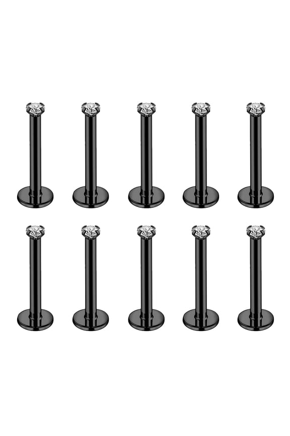 10Pcs/Set Lip Labret Rings Piercing Zircon Monroe Medusa Piercing Helix Conch Cartilage Piercing Earrings
